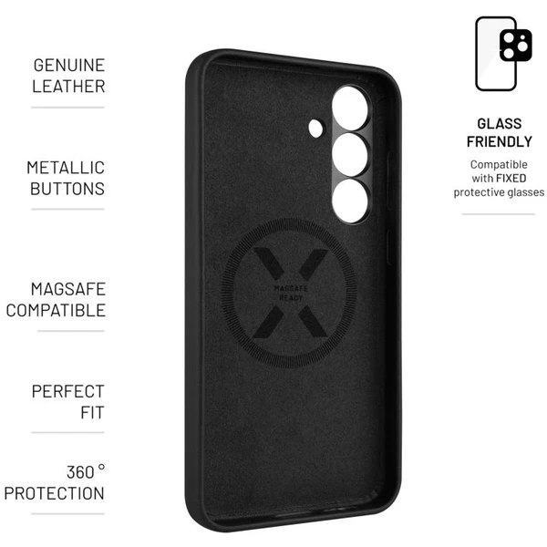 FIXED MagLeather kožený kryt s MagSafe Samsung Galaxy S25+ černý - Pouzdra - Obrázek 85df98a478304503a3c7c3506dcffd08