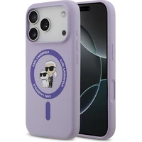 Karl Lagerfeld Liquid Silicone Karl and Choupette MagSafe kryt iPhone 17 Pro fialový - Pouzdra
