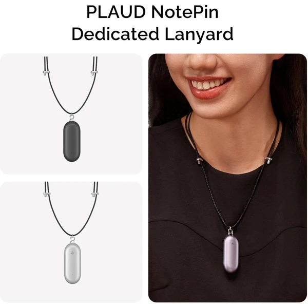 Plaud Note Pin Lanyard řetízek na krk černý - Pouzdra - Obrázek 85e1d55220e848a586983080af0d2aa0