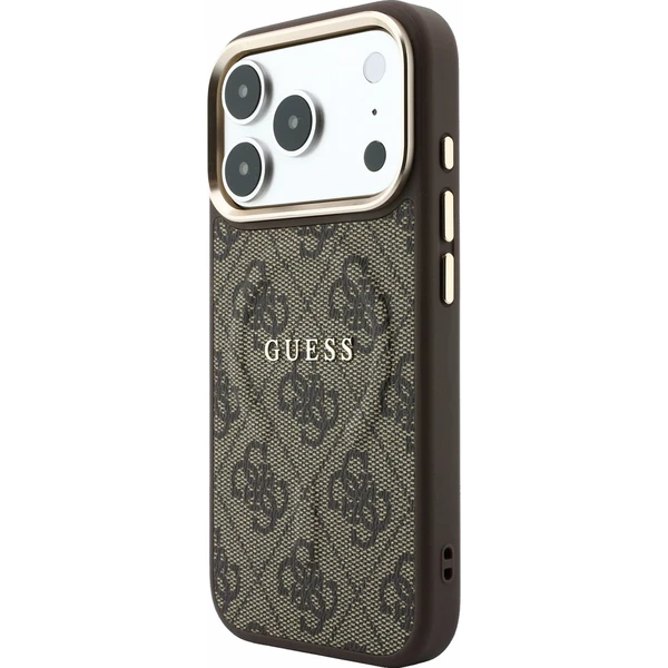 Guess PU Leather 4G Gold Frame Embossed MagSafe kryt iPhone 18 Pro Max hnědý - Pouzdra - Obrázek 85f81b5133ce4de28baa156cbf13a51d