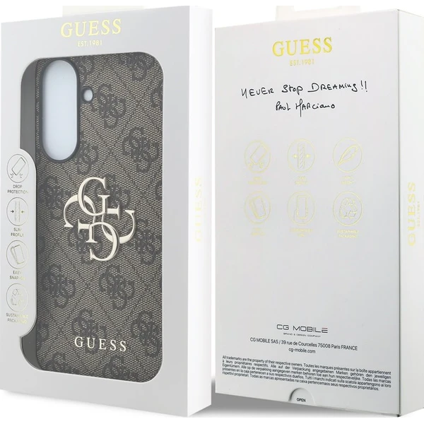 Guess PU 4G Metal Logo kryt Samsung Galaxy A57 hnědý - Pouzdra - Obrázek 85f83243301d4e7e839831eab9c1dd1a