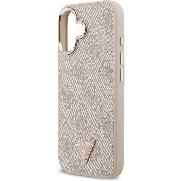 Guess PU Leather 4G Triangle Logo Gold Frame MagSafe kryt iPhone 17 růžový - Pouzdra - Obrázek 860306090d2c4bc2b7443b3e97c3b9bc