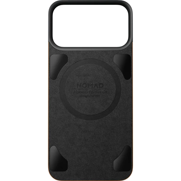 Nomad Magnetic Leather Back (Horween) MagSafe kožený kryt iPhone 17 Pro Max/18 Pro Max Saddle - Pouzdra - Obrázek 860fa6f25ca14da3a93eab12ee5dbb5f