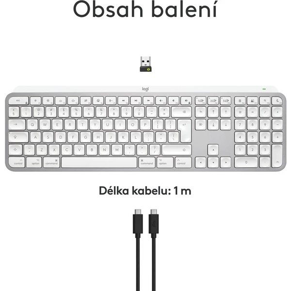 Logitech MX Keys S for Mac US bezdrátová klávesnice světle šedá - Klávesnice - Obrázek 8645000J01