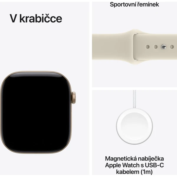 Apple Watch Series 12 Cellular (42mm) Světle zlatý hliník s pískovým sportovním řemínkem S/M - Chytré hodinky - Obrázek 8670c721d7d1466796aae20d394bfc8f