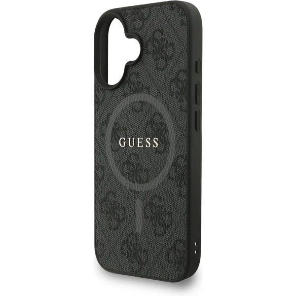 Guess PU Leather 4G Colored Ring Strap MagSafe kryt iPhone 16 černý - Pouzdra - Obrázek 86819e1cba6a4f6d8003435751b9632d