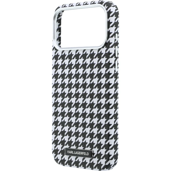 Karl Lagerfeld PU Houndstooth Resin Plate MagSafe kryt iPhone 17 Pro Max černý - Pouzdra - Obrázek 869f5a52c8474e13ba42d0d12f9ec1b7