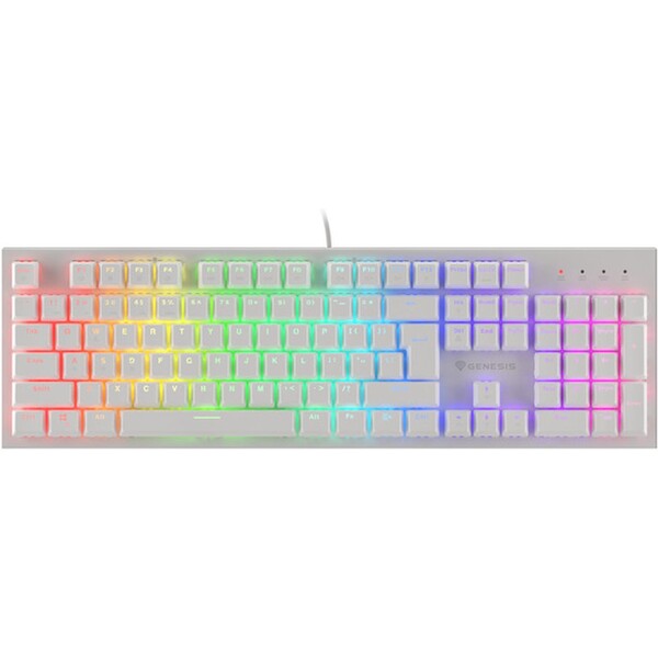 Genesis THOR 303 TKL RGB herní klávesnice bílá US Brown switch NKG-1862