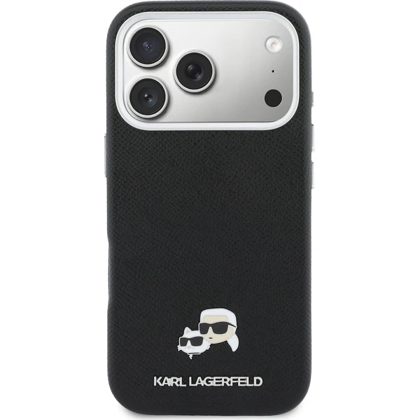 Karl Lagerfeld PU Karl and Choupette Heads Pins MagSafe kryt iPhone 17 Pro Max černý - Pouzdra - Obrázek 86d211fad81a4be397b9b7129576a3c0