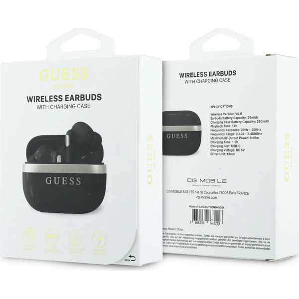 Guess Gold Line Glossy Finish TWS bezdrátová sluchátka černá - Sluchátka - Obrázek 86da46180cf44cf5ac1c18b3e850d244