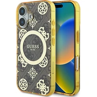 Guess IML 4G Peony MagSafe kryt pro iPhone 16 hnědý - Pouzdra