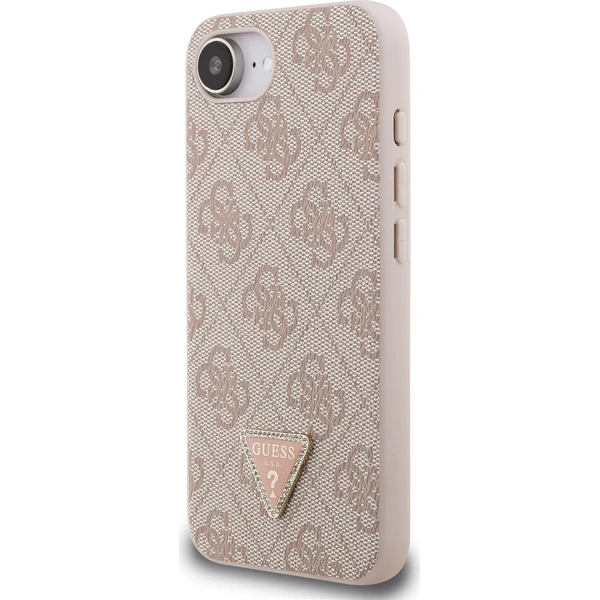 Guess PU 4G Strass Triangle Metal Logo kryt iPhone 17e/16e růžový - Pouzdra - Obrázek 86f823ec115d4a9ebb73f5435cd2c8b9