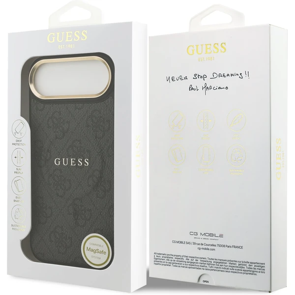 Guess PU Leather 4G Gold Frame MagSafe kryt iPhone Air černý - Pouzdra - Obrázek 873502bc740a4d91a0a7e29c7b044a1b