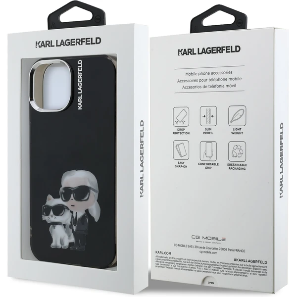 Karl Lagerfeld IML Aquarelle Karl and Choupette kryt iPhone 15 černý - Pouzdra - Obrázek 87438002a88f4841912b53ed7f9512f0