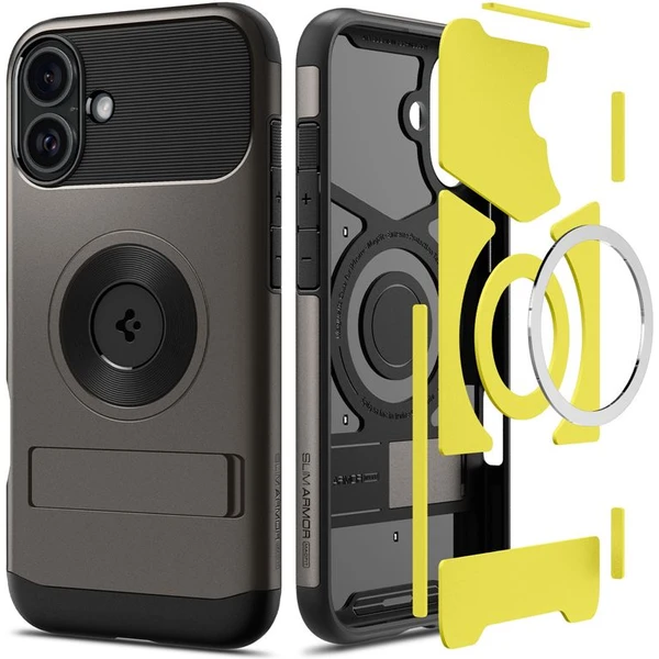 Spigen Slim Armor MagSafe kryt iPhone 16 gunmetal - Pouzdra - Obrázek 87462b95eeb840d0a3cea678679b4f22