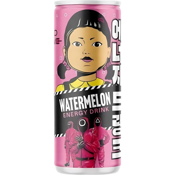 Energetický nápoj Squid Game - Vodní meloun 250 ml Černá/růžová