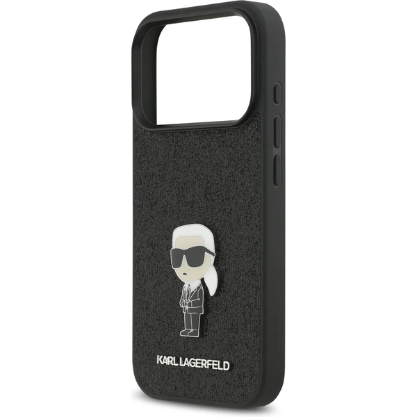 Karl Lagerfeld Fixed Glitter Metal Ikonik kryt iPhone 17 Pro černý - Pouzdra - Obrázek 87889be171764a1f9b15067754e0d761
