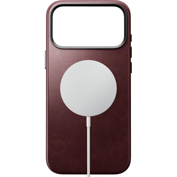 Nomad Traditional Leather (Horween) MagSafe kožený kryt iPhone 18 Pro Max Burgundy - Pouzdra - Obrázek 879d56fa591c4580be39446622f29da8
