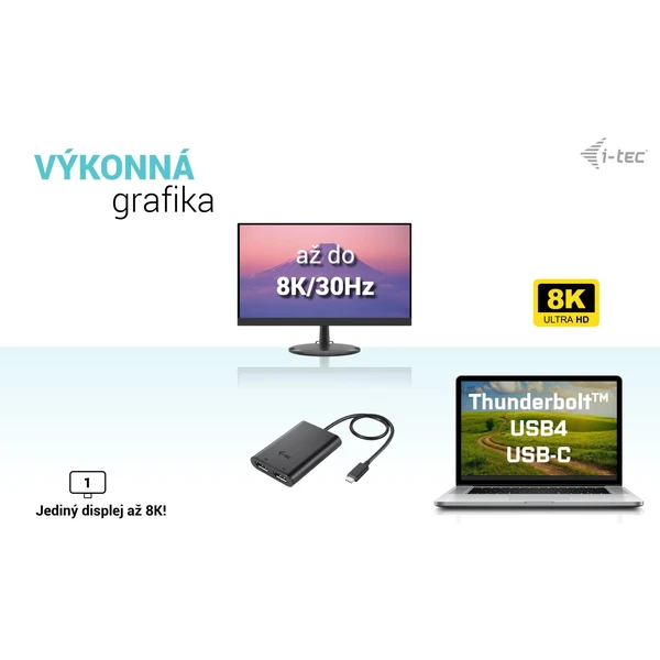 i-tec USB-C/2x DisplayPort redukce černá - Kabely a redukce - Obrázek 87AS100501