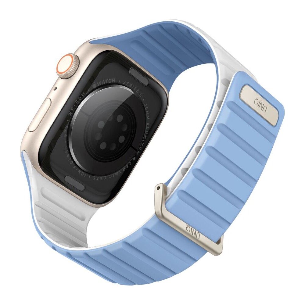 UNIQ Revix Evo oboustranný řemínek Apple Watch 41/40/38mm (světle modrý/bílý)