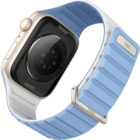 UNIQ Revix Evo oboustranný řemínek Apple Watch 42/41/40/38mm (světle modrý/bílý) - Řemínky