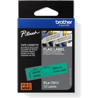 Brother FLE7511 flexibilní ID páska černá na zeleném 24 mm - Pásky pro štítkovače