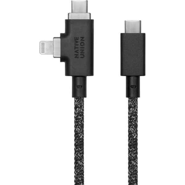 Native Union Belt Cable Duo Pro USB-C/USB-C/Lightning kabel 2,4m, 240W cosmos