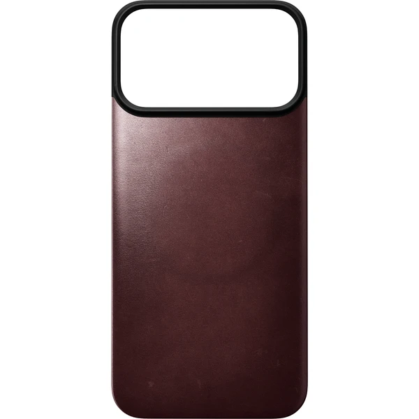 Nomad Magnetic Leather Back (Horween) MagSafe kožený kryt iPhone 17 Pro Max/18 Pro Max Burgundy - Pouzdra - Obrázek 880180ad25aa4502a9e38738879b215f