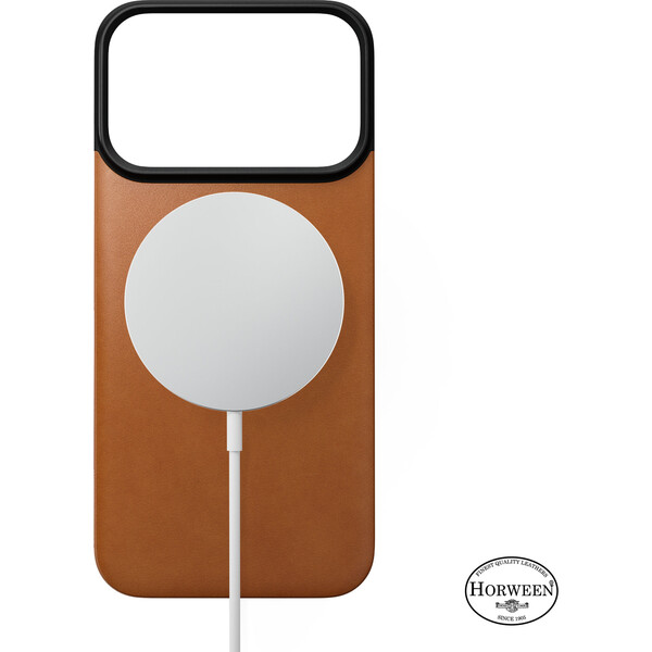 Nomad Magnetic Leather Back (Horween) MagSafe kožený kryt iPhone 18 Pro Saddle - Pouzdra - Obrázek 882fc120fa8d493eb4266a223b0f5b4a