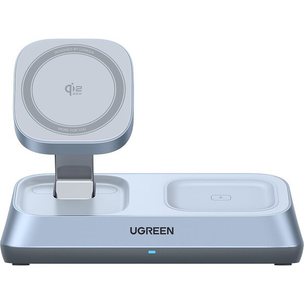 UGREEN Magflow MagSafe/Qi2.2 3v1 nabíječka (25W) světle modrá