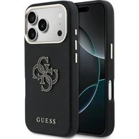 Guess PU Resin Logo kryt iPhone 17 Pro Max černý - Pouzdra