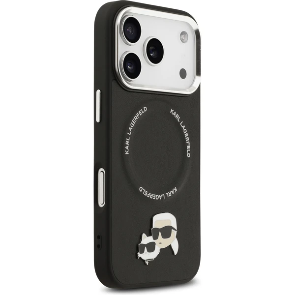 Karl Lagerfeld PU Karl and Choupette Heads Pins MagSafe kryt iPhone 17 Pro Max černý - Pouzdra - Obrázek 88528096dddd4db8a50aa11f7db5fd84