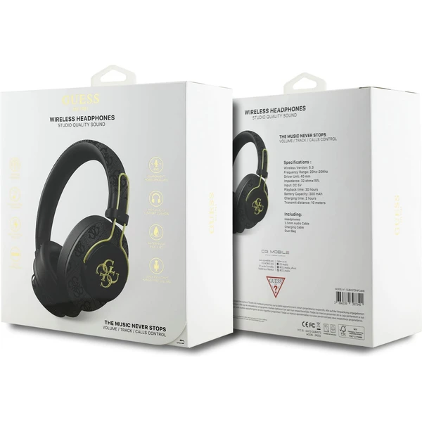 Guess PU 4G Metal Logo ENC bezdrátová sluchátka černá - Sluchátka - Obrázek 885b349f7c2943c388918ef3a4f0eda2