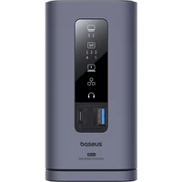 Baseus Spacemate 10v1 dokovací stanice (USB-C PD 100W, USB-C, 2x USB-A, 2x HDMI) šedá - Dokovací stanice
