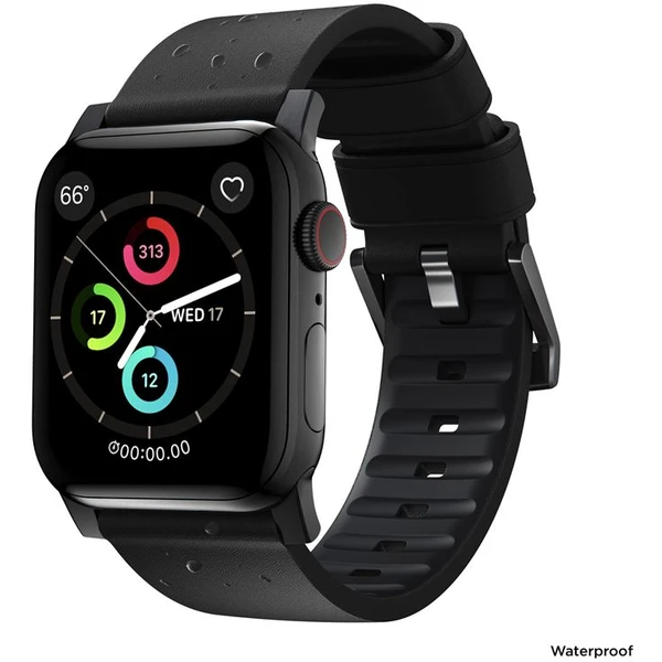 Nomad Active Strap Pro hydrofobní kožený řemínek Apple Watch 49/45/44/42mm černý/černý - Řemínky - Obrázek 88G1000K01