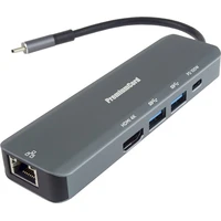 PremiumCord USB-C na HDMI + 2x USB3.2 + PD 100W+ RJ45 10/100/1000Mbps adaptér - Dokovací stanice