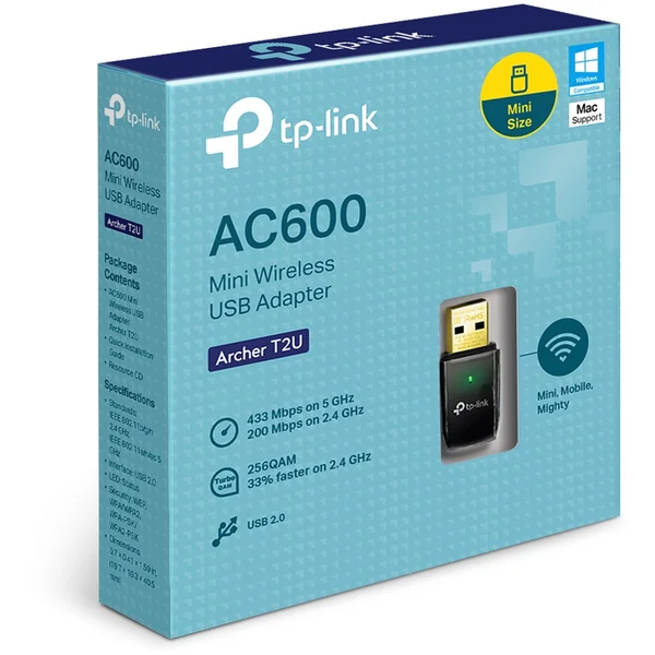 TP-Link Archer T2U WiFi USB adaptér - Síťové adaptéry - Obrázek 88QFF00101