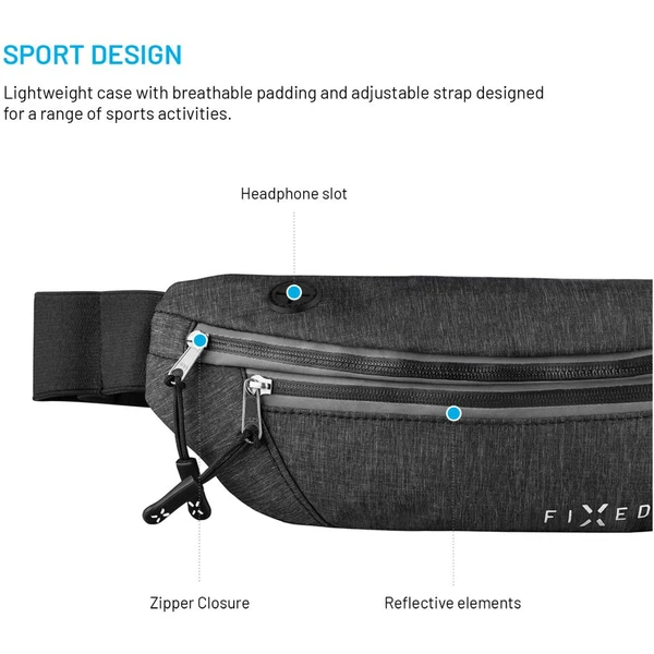 FIXED Sportbelt sportovní ledvinka šedá - Ledvinky - Obrázek 88b92905133440559405cc71c26a323b