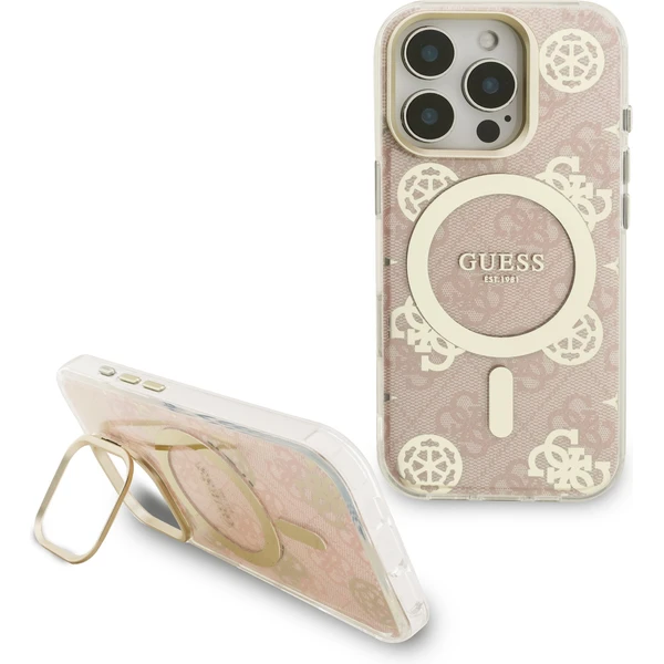 Guess PC/TPU Electroplated Stand Camera Frame MagSafe kryt s vyměnitelným pozadím iPhone 16 Pro - Pouzdra - Obrázek 88c2095d95e548b08c31123d4c7996ae