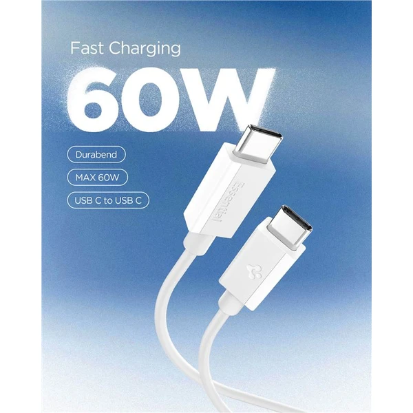 Spigen Essential USB-C/USB-C napájecí kabel 60W 1m bílý - Kabely a redukce - Obrázek 88c65371461e4349b8ec477670187fbe