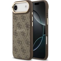 Guess PU Leather 4G Gold Frame MagSafe kryt iPhone Air hnědý - Pouzdra