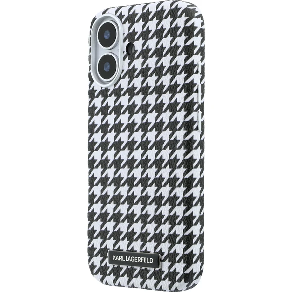 Karl Lagerfeld PU Houndstooth Resin Plate MagSafe kryt iPhone 17 černý - Pouzdra - Obrázek 88d2326e147047dfb4b1f7ec29b784e0