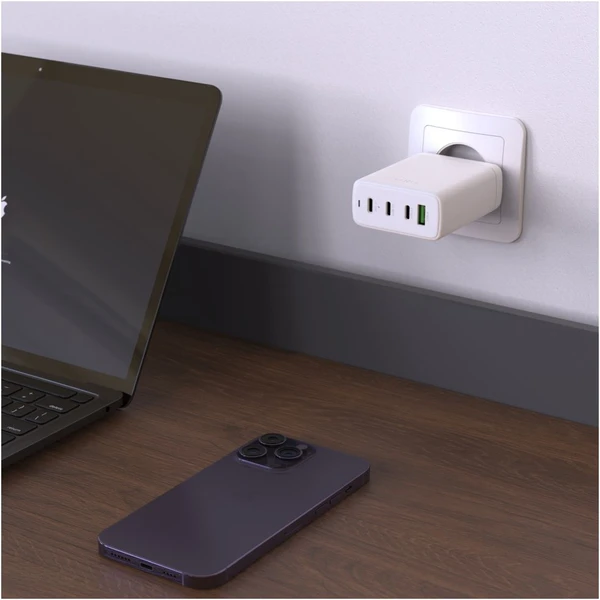 FIXED GaN nabíječka s 3xUSB-C a USB-A, PD 3.0, 120W, bílá - Nabíječky - Obrázek 88f0daa4c6014d7998f12b4dacda95ef