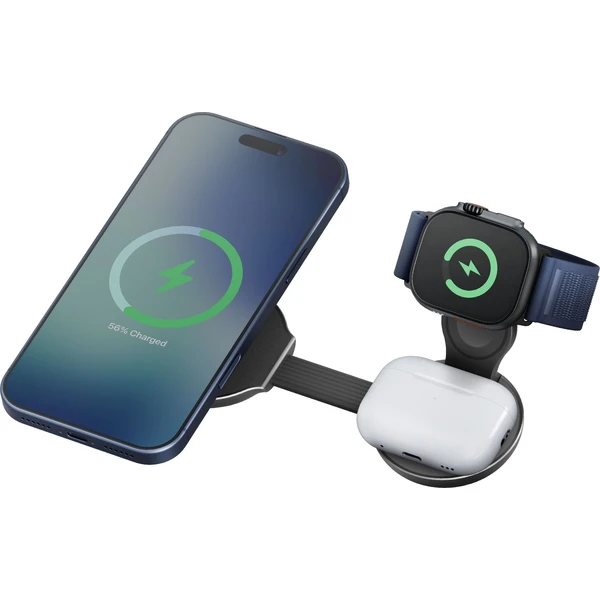 ENERGEA AluMag Trio 2 MagSafe 3v1 (Qi 2.2) hliníková 25W nabíječka tmavě šedá - Nabíječky - Obrázek 88ff3e817e394d6998995254b0565e07