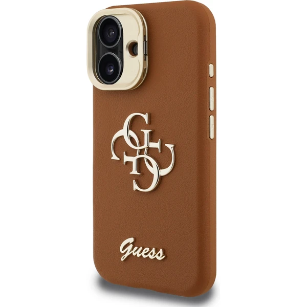 Guess PU Grained 4G Logo Stand Camera Frame kryt iPhone 16 hnědý - Pouzdra - Obrázek 8909dad21c7d4fb288b5f5a9ecab22c6