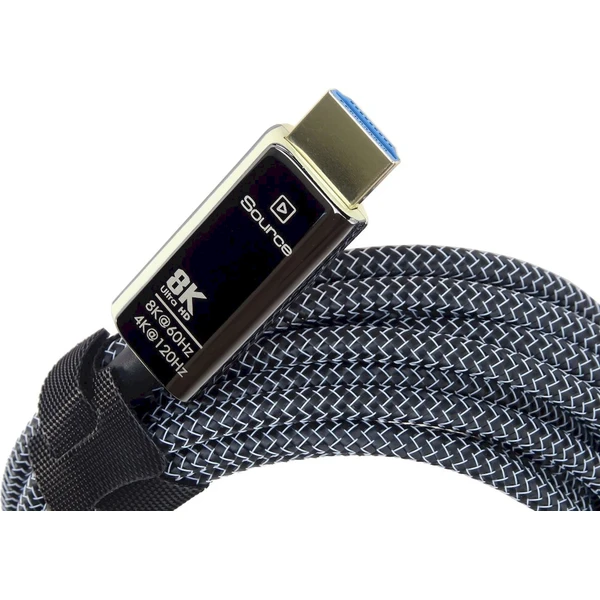 PremiumCord HDMI 2.1/HDMI 2.1 optický kabel s ethernetem 8K 30m černý/bílý - Kabely a redukce - Obrázek 891O000K01