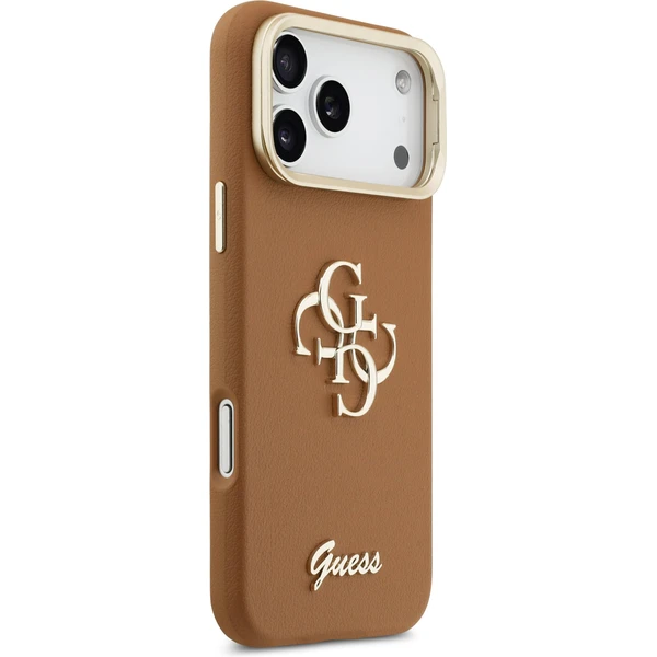Guess PU Grained 4G Logo Stand Camera Frame kryt iPhone 17 Pro Max hnědý - Pouzdra - Obrázek 8923e8ed92974a9b9f691933fc93b3da