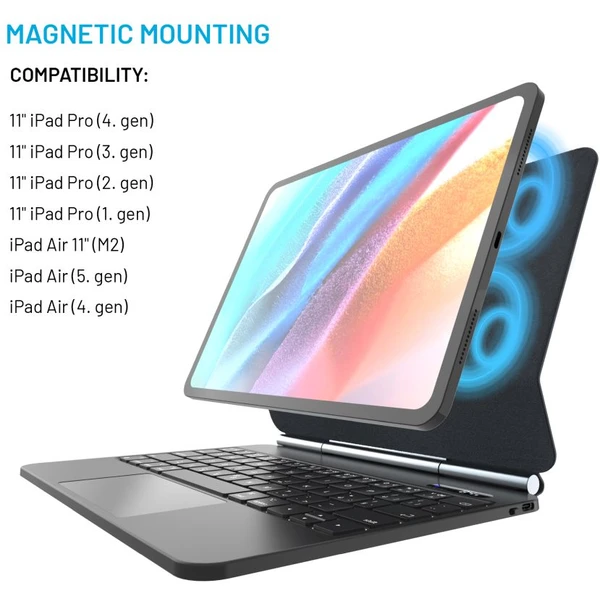 FIXED Typee pouzdro s bezdrátovou klávesnicí iPad Pro 11" (18-22)/iPad Air 11" (20-26), CZ, černá - Pouzdra s klávesnicí - Obrázek 8926619c95da4aebb7ae35b5765f8f6e