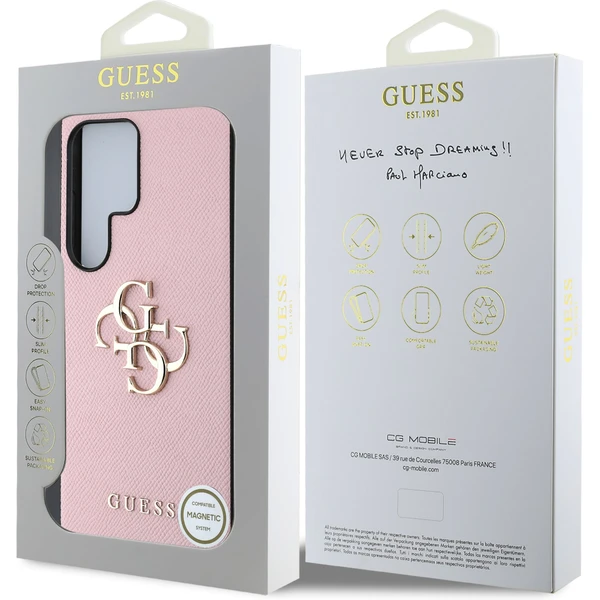 Guess PU Grained 4G Metal Logo kryt Samsung Galaxy S25 Ultra růžový - Pouzdra - Obrázek 893ae6ac56e14b0283f14fa73891e49b