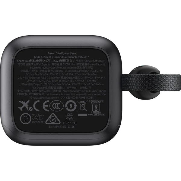 Anker Zolo powerbanka (25000mAh) 165W, s kabelem USB-C šedá - Powerbanky - Obrázek 895e53d42ab549b7acea0ca857dee6d6